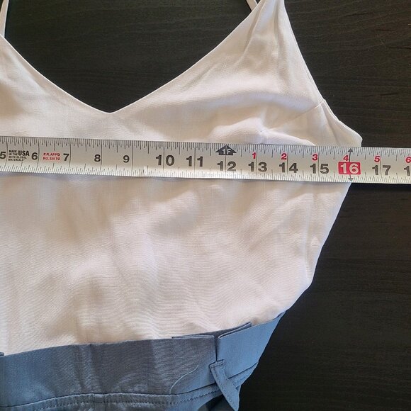 Altar'd State Jumpsuit Wide Leg Blue White Sleeveless Strappy Minimal NEW Sm $85 - Picture 7 of 10